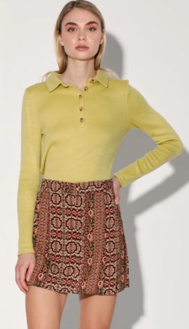 WALTER BAKER new nwt bamboo chartreuse green yellow Ressie knit top